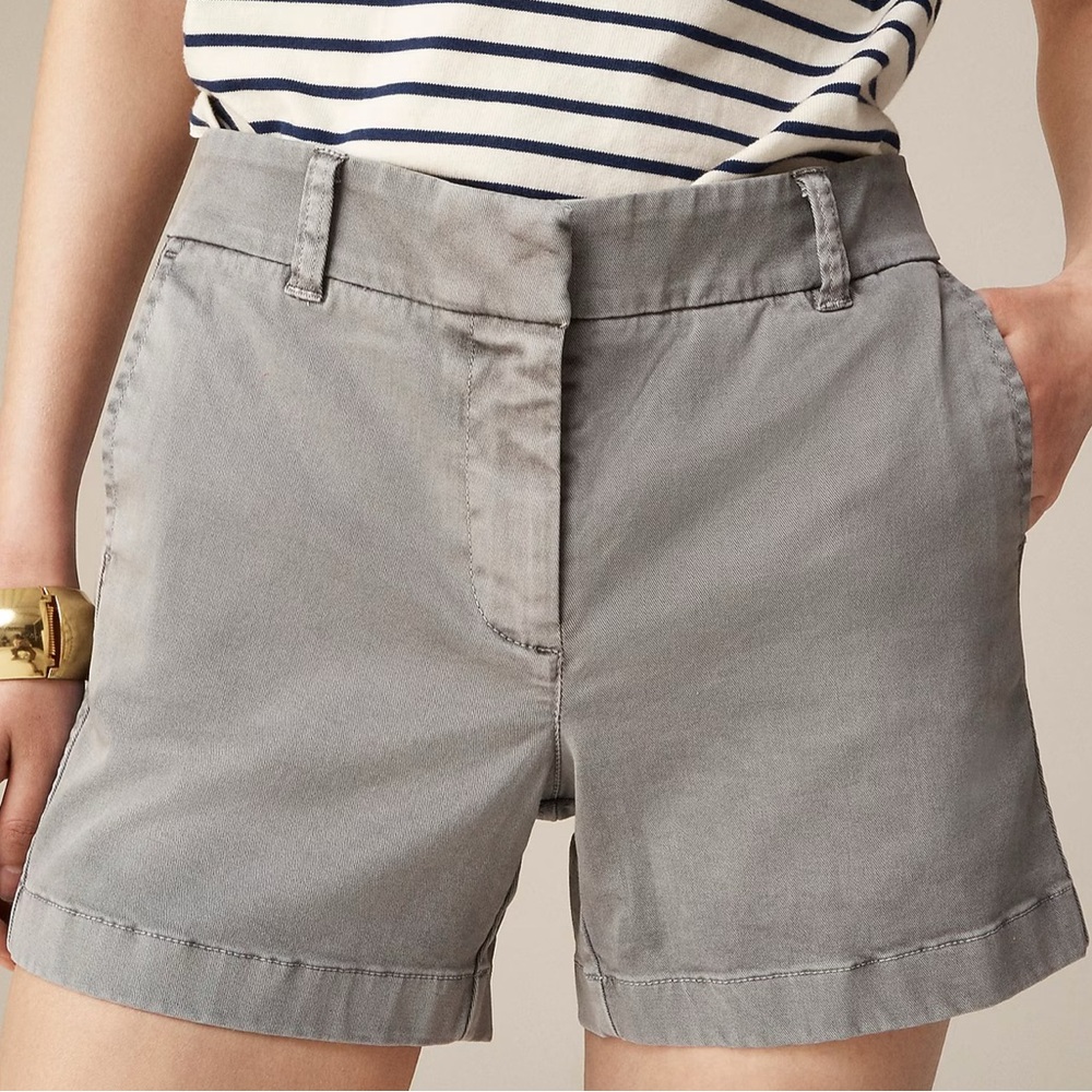 J.Crew Women’s 5” Stretch Chino Shorts in Storm Grey H5806 NEW $59 Stretch Sz 10 - Picture 2 of 7